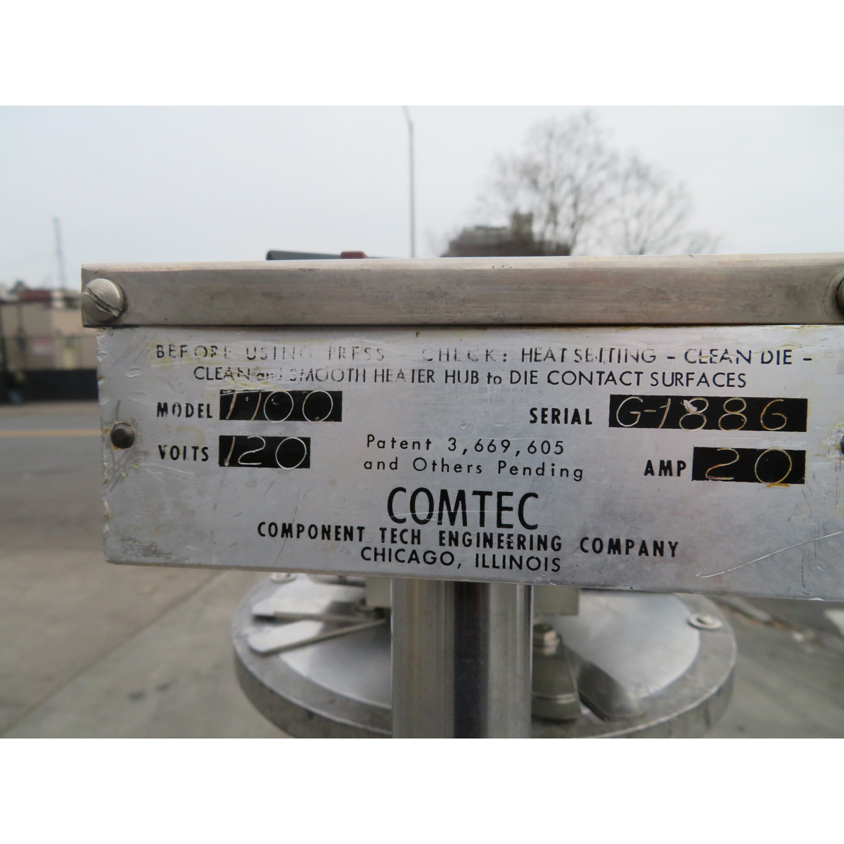 Comtec 1100 7" Pan Pie Crust Forming Press, Used Excellent Condition image 3