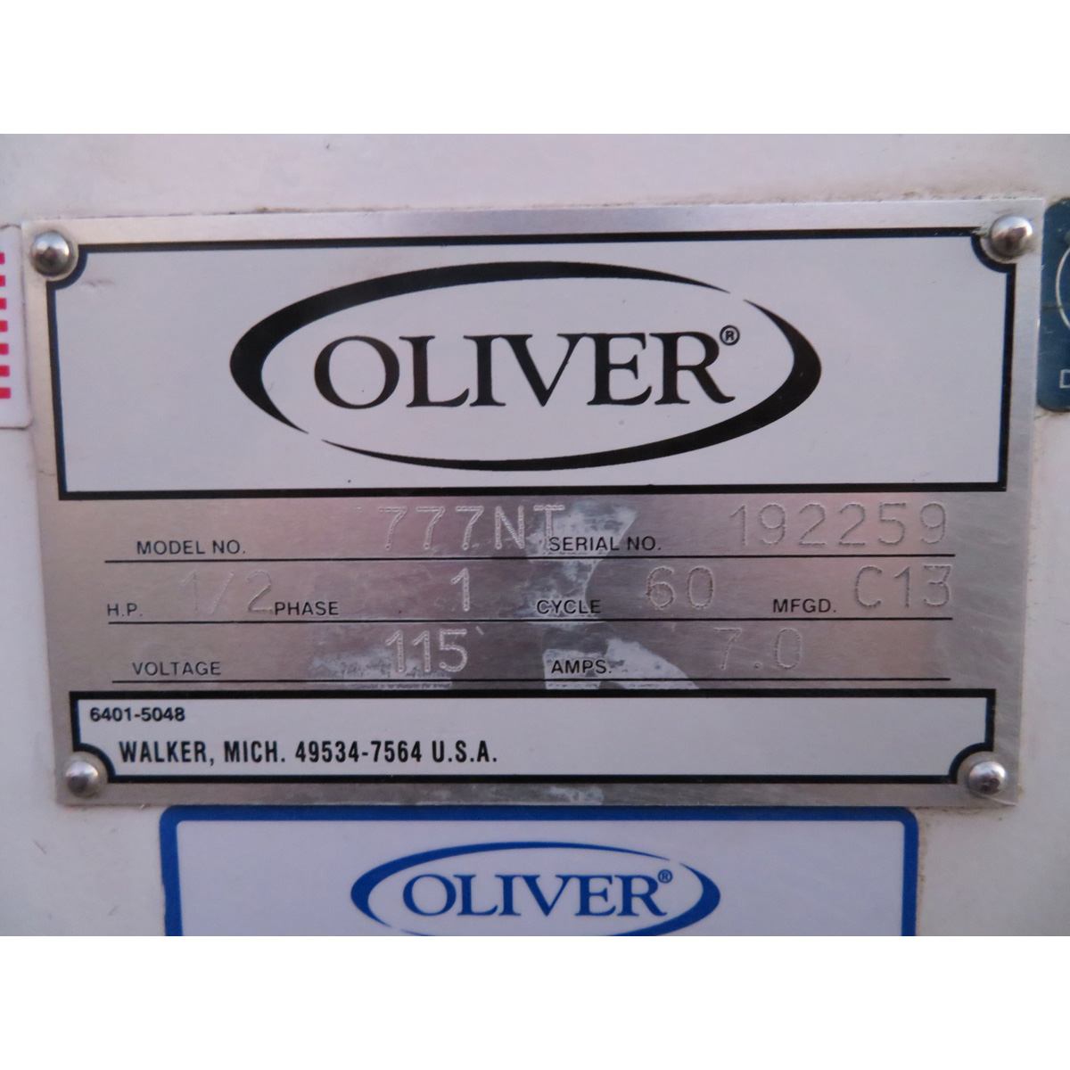 Oliver 777NT Bread Slicer 1/2" Cut, Used Great Condition image 2