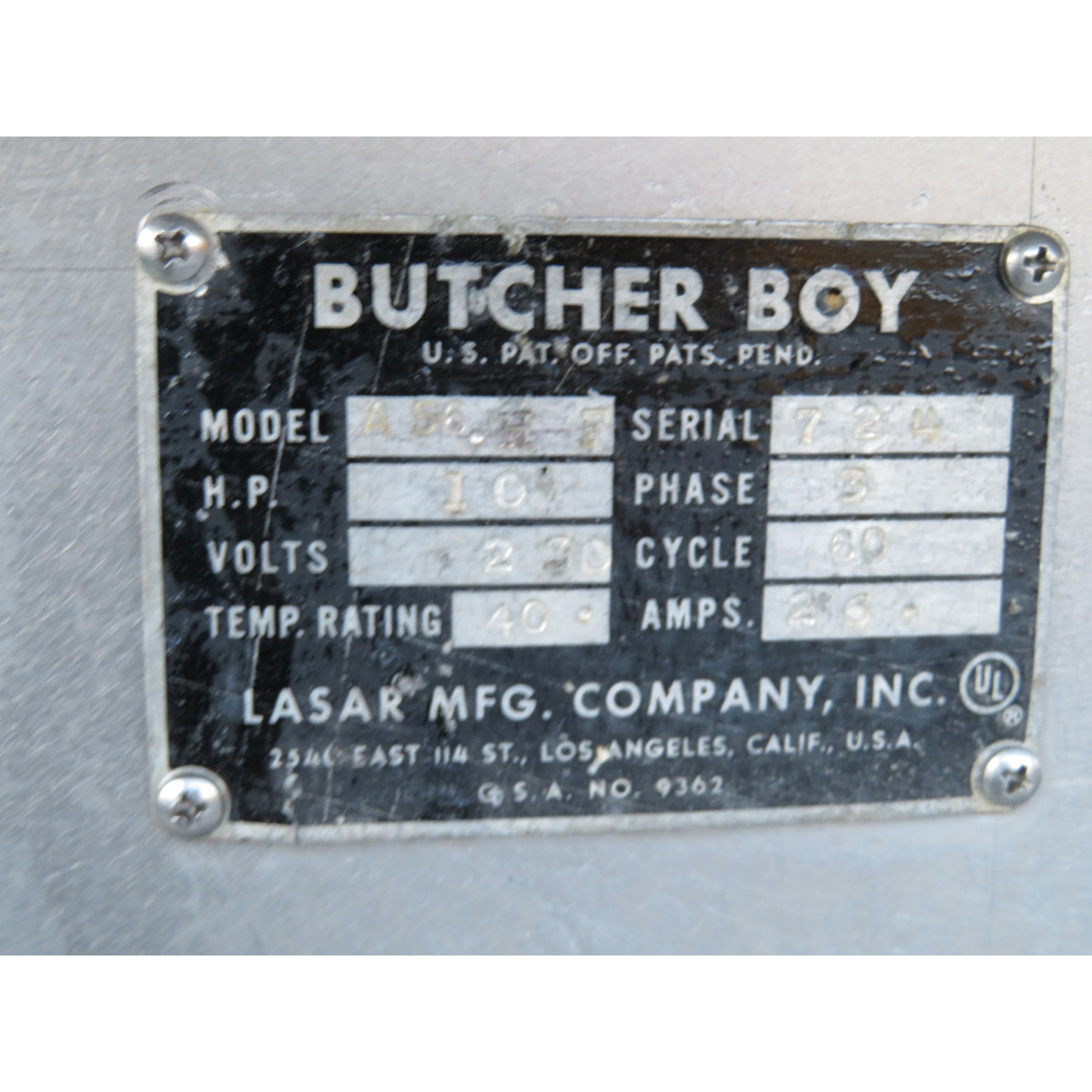 Butcher Boy A56.HF Meat Grinder 10 HP, Used Excellent Condition image 4