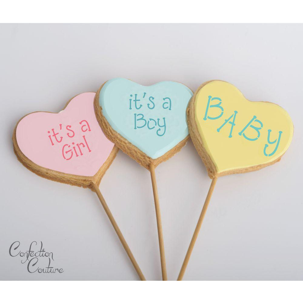 Confection Couture Baby Basic Words Cookie Stencil image 1