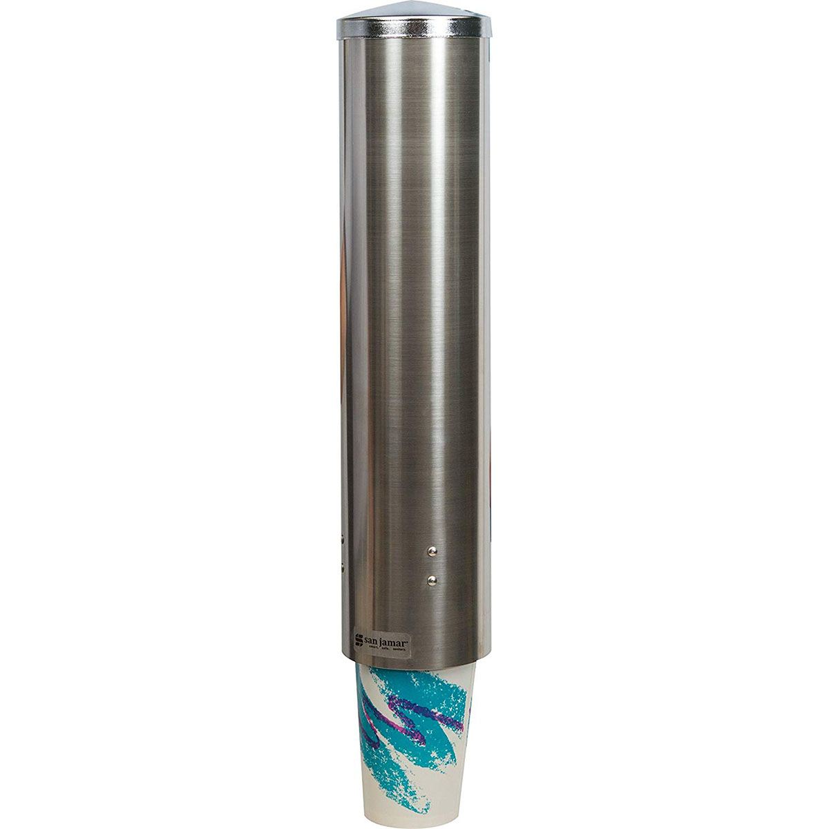 San Jamar C3250SS Stainless Steel Large Pull Type Water Cup Dispenser image 2