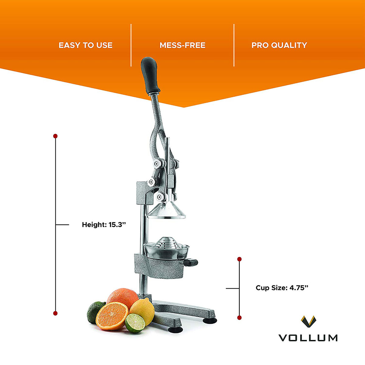 Vollum Manual Stainless Steel Fruit Juicer image 1