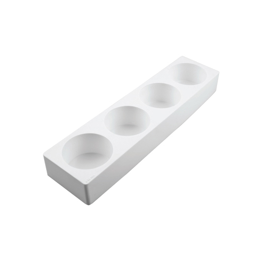 Silikomart Multiflex 180 (Also Called Multiflex 220) White Silicone Cylinder Mold with 4 Cavities 3-1/8" x 1-3/4" High image 1