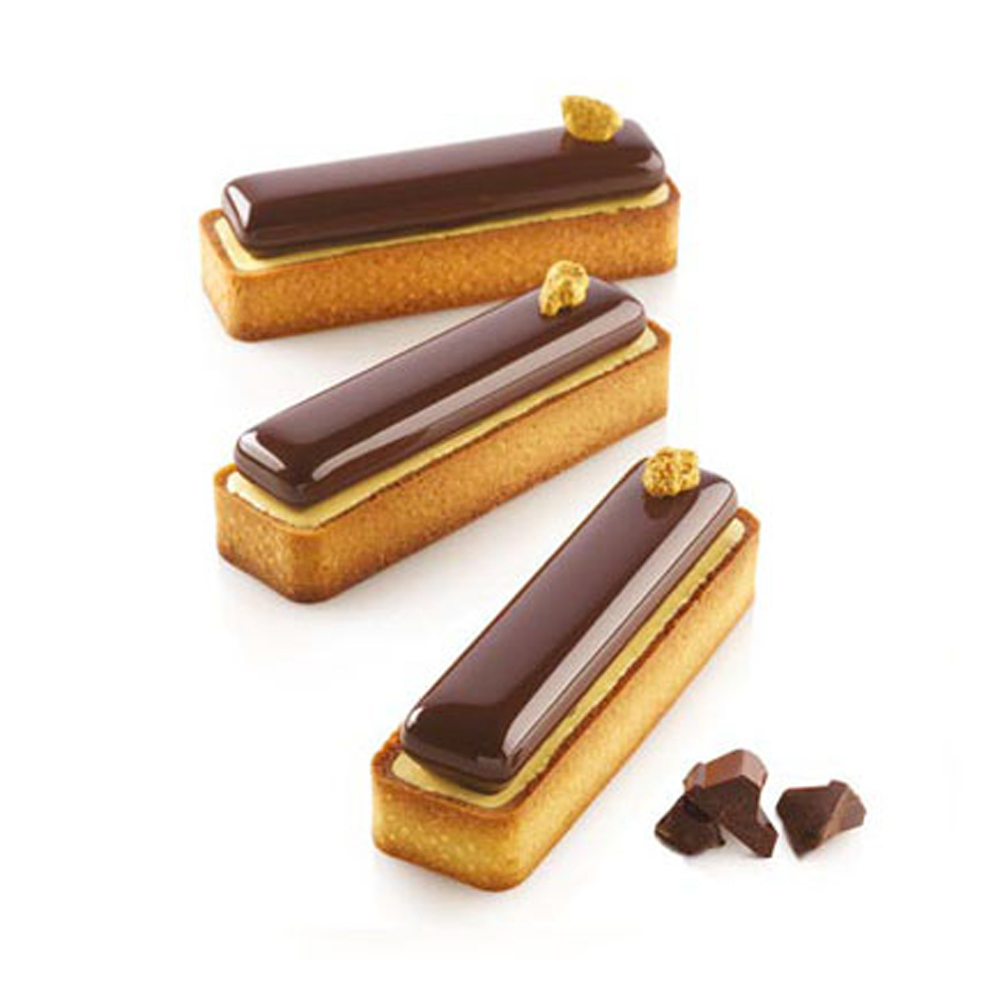 Silikomart KIT TARTE RING RECTANGULAR 120 X 35MM, Ring and Mold image 1