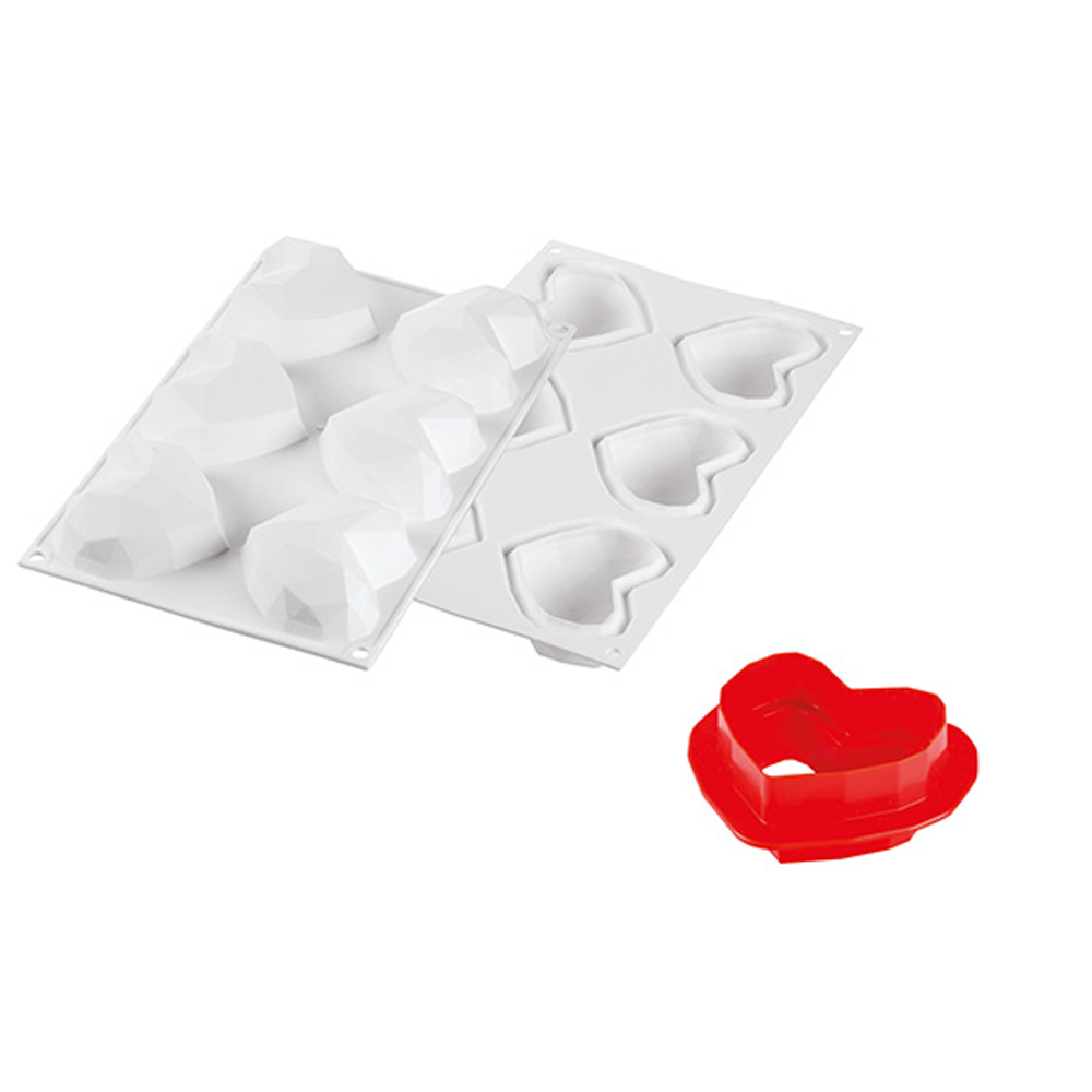 Silikomart "AMORINI ORIGAMI 110" Flexible Baking & Freezing Mold, 3.72 Oz., 6 Cavities image 1
