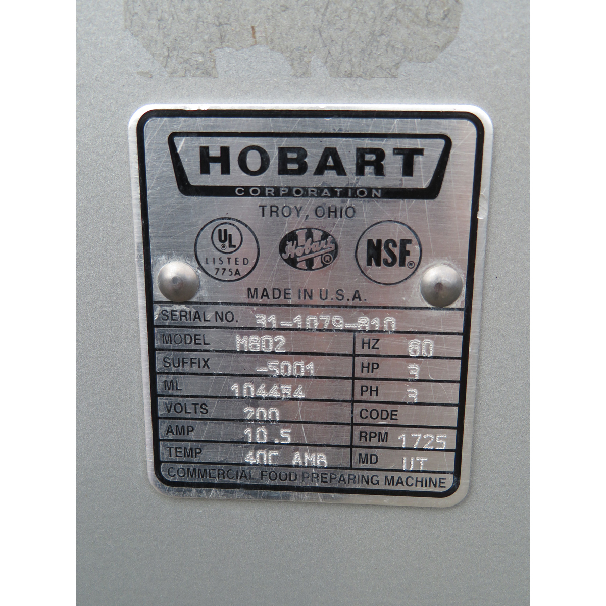 Hobart 80 Quart M802 Mixer with Safety Guard, Used Excellent Condition image 4