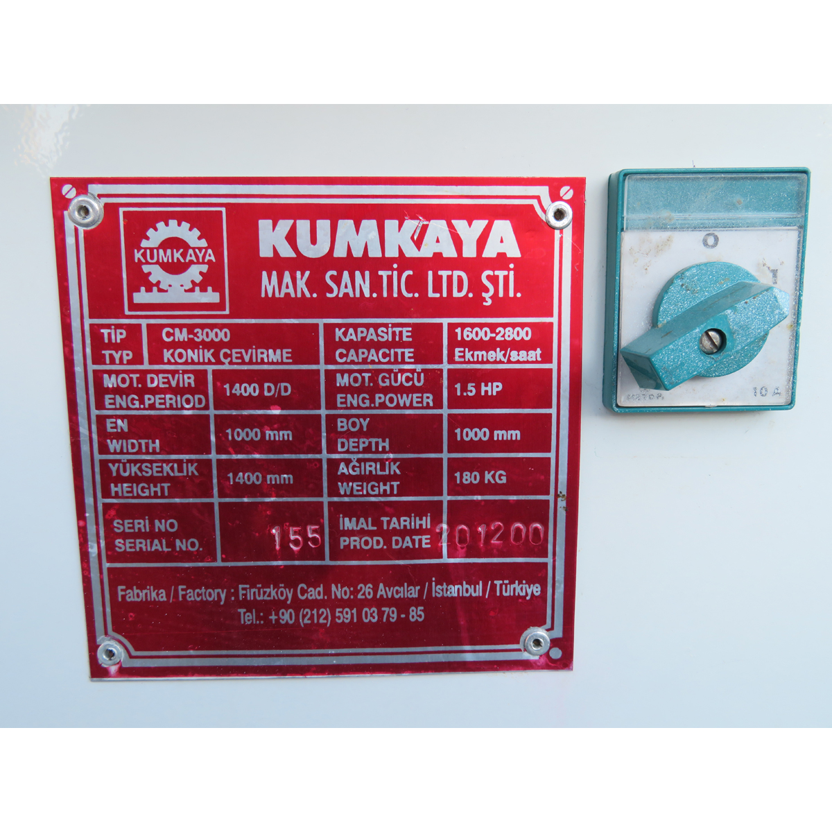 Kumkaya CM3000 Conical Rounder, Used Good Condition image 3