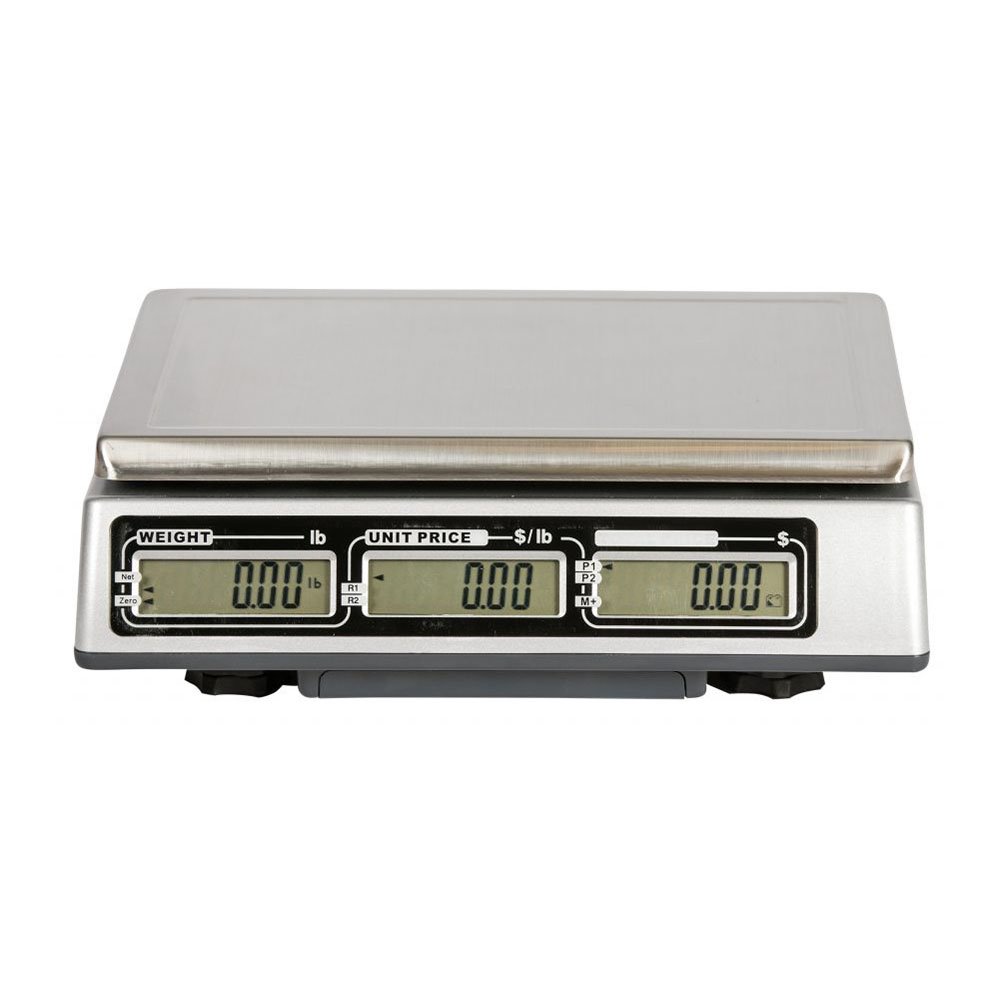 San Jamar Pro MZR Price Computing Scale 12-1/4"W x 13"D x 4-1/4"H, 30 Lb. x 0.01 Lb. / 15 Kg x 0.005 Kg image 1