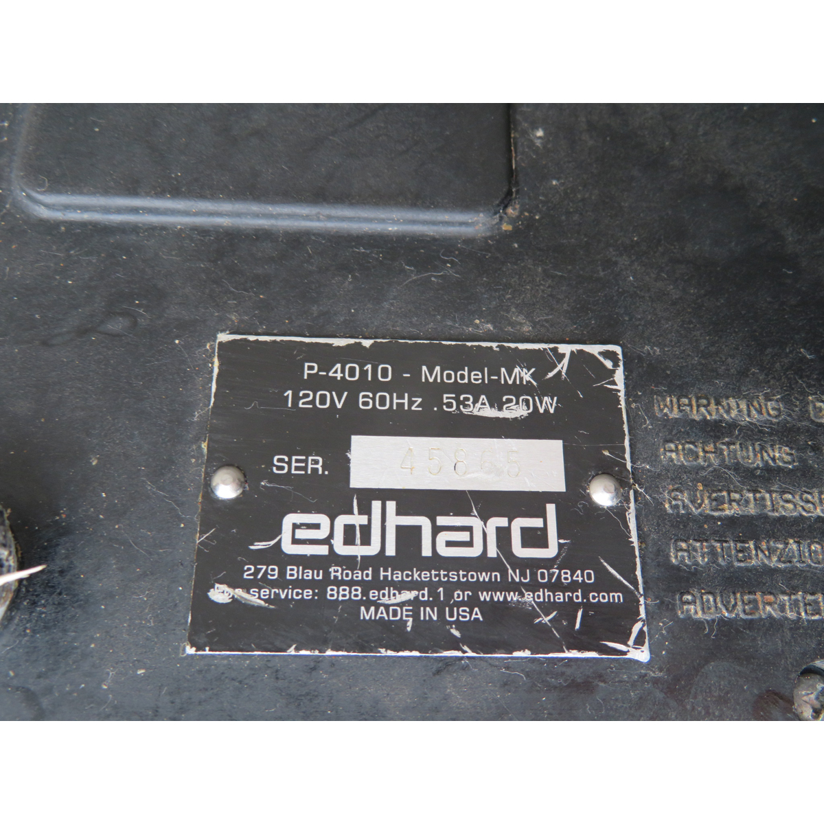 Edhard P-4010 Power Base for Donut Filler with Hopper & Extension Spout, Used Excellent Condition image 2