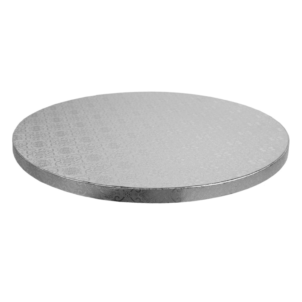 O'Creme Round Silver Cake Drum Board, 14" x 1/2" High, Pack of 5 image 2