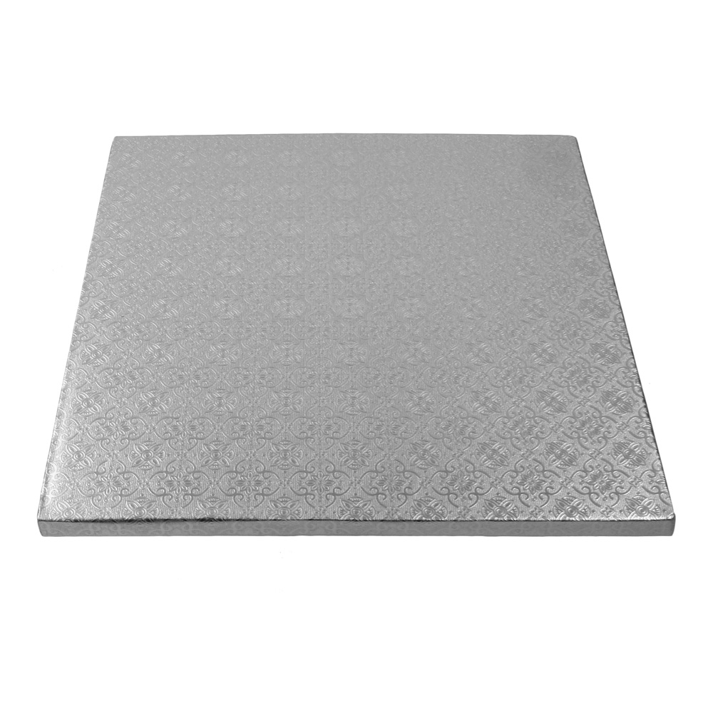 O'Creme Square Silver Cake Drum Board, 18" x 1/2" Thick - Pack of  5 image 2