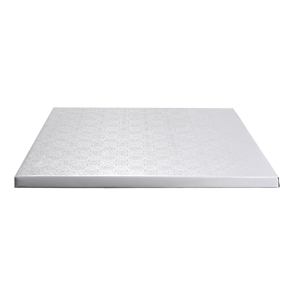 O'Creme Square White Cake Drum Board, 8" x 1/2" Thick, Pack of 5 image 1