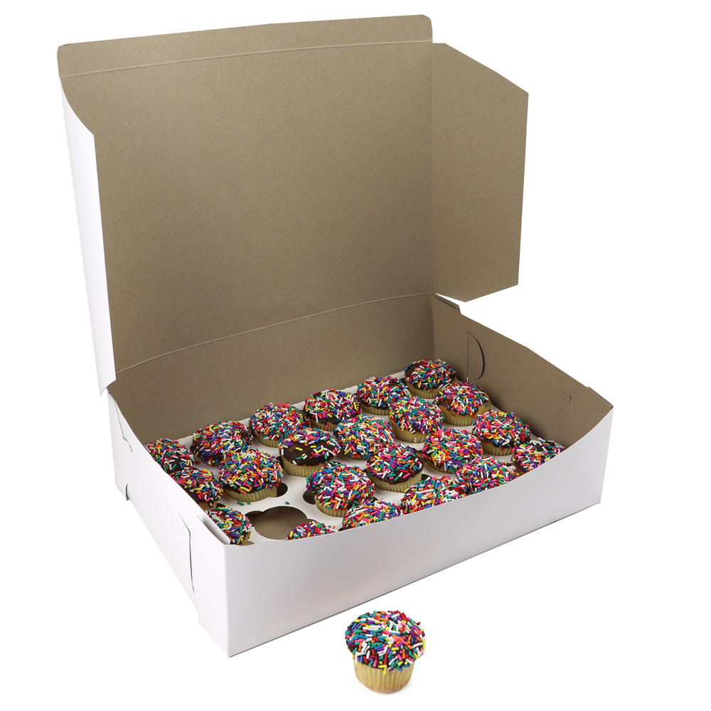 O'Creme White Cardboard Insert for Mini Cupcakes, 24 Cavities - Pack Of 100 image 3
