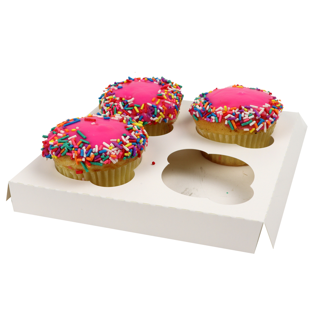 O'Creme White Cardboard Insert for Cupcakes, 4 Cavities Size: Case of 100 image 1