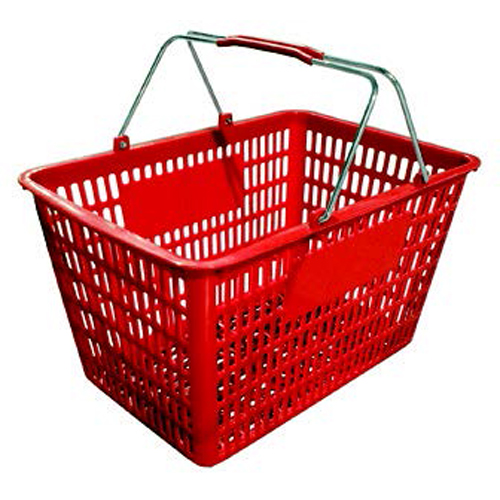 Plastic Shopping Basket - Red