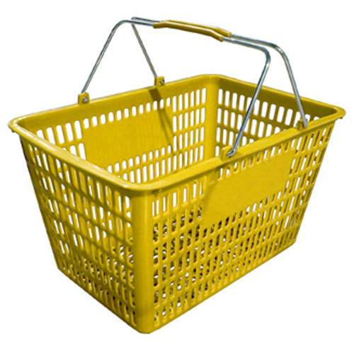 Plastic Shopping Basket - Yellow