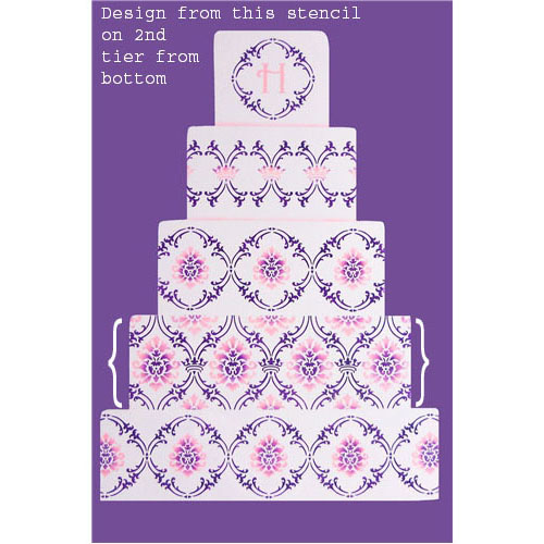 Designer Stencil Royal Damask Tier #4