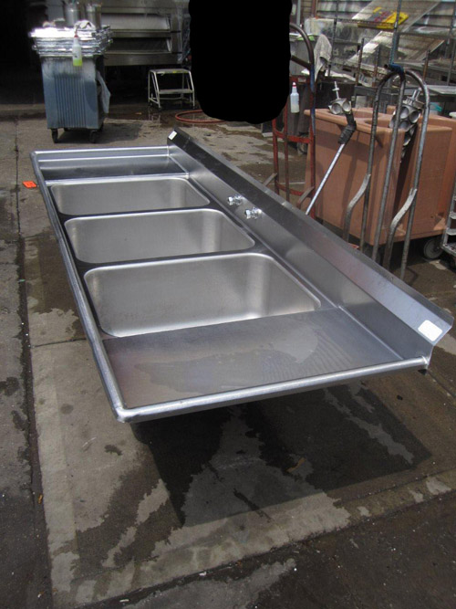 3 Compartment Commercial Sink Used Very Good Condition image 2