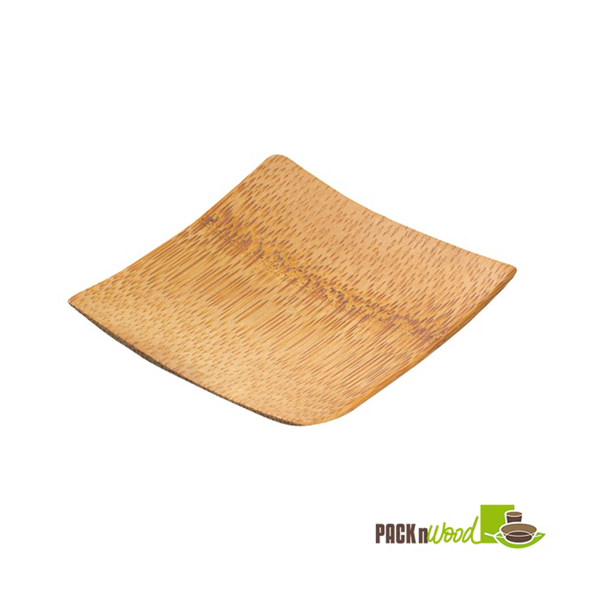 Packnwood "KRABI" Bamboo Mini Square Dish, 2.4" x 2.4" - Case of 144 image 1