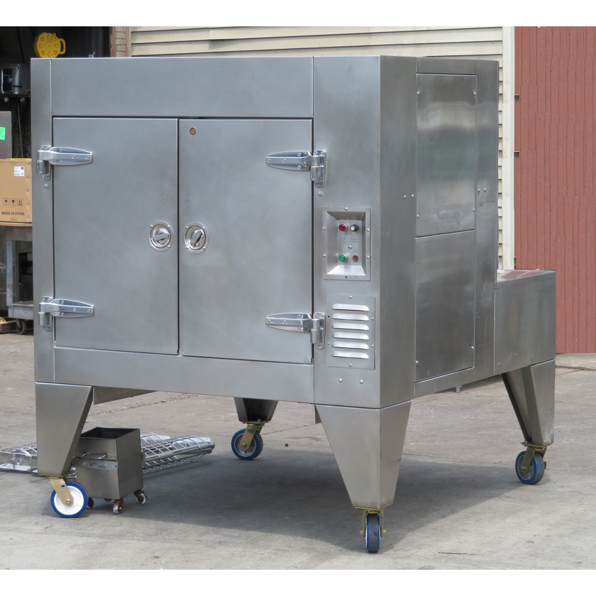 Woodstone MT. OLYMPUS WS-SFR-6-SB Stone Fired Rotisserie on Wheels with Cooking Grill, Used Excellent Condition image 5