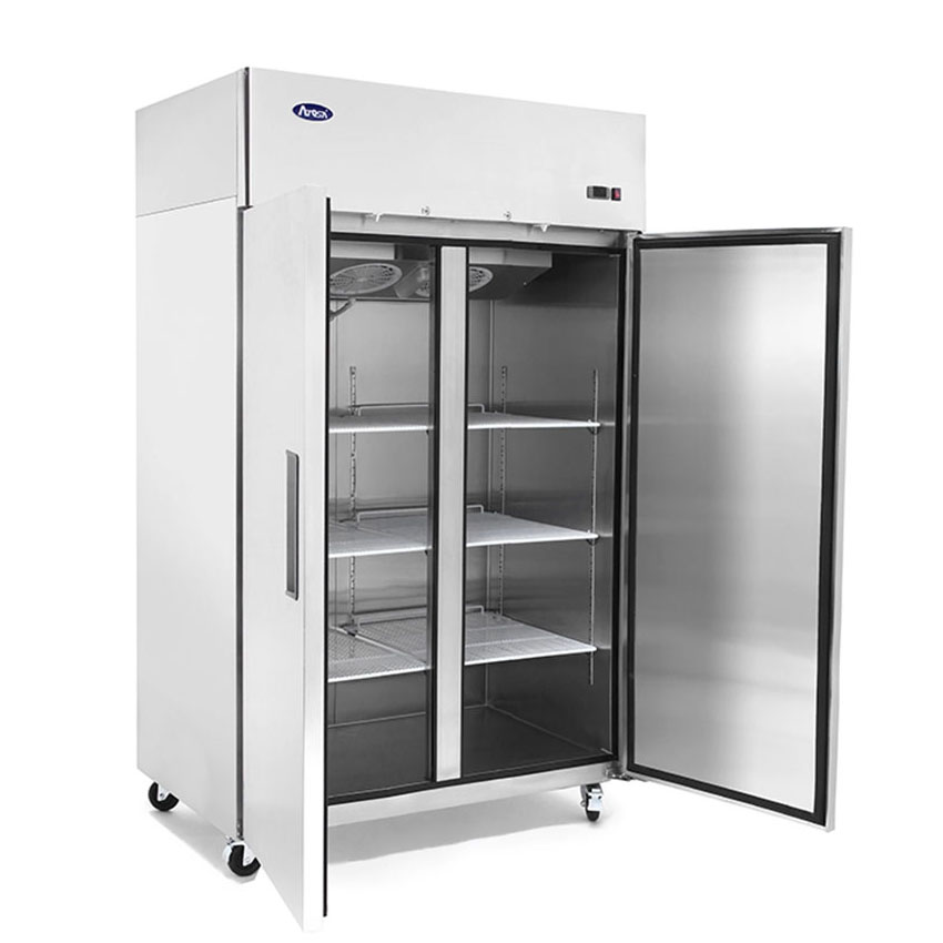 Atosa MBF8002GR Reach-In 2 Section Top Mount Freezer 51-3/4"W x 31-1/2"D x 82-7/8"H with 2 Locking Solid Doors image 1