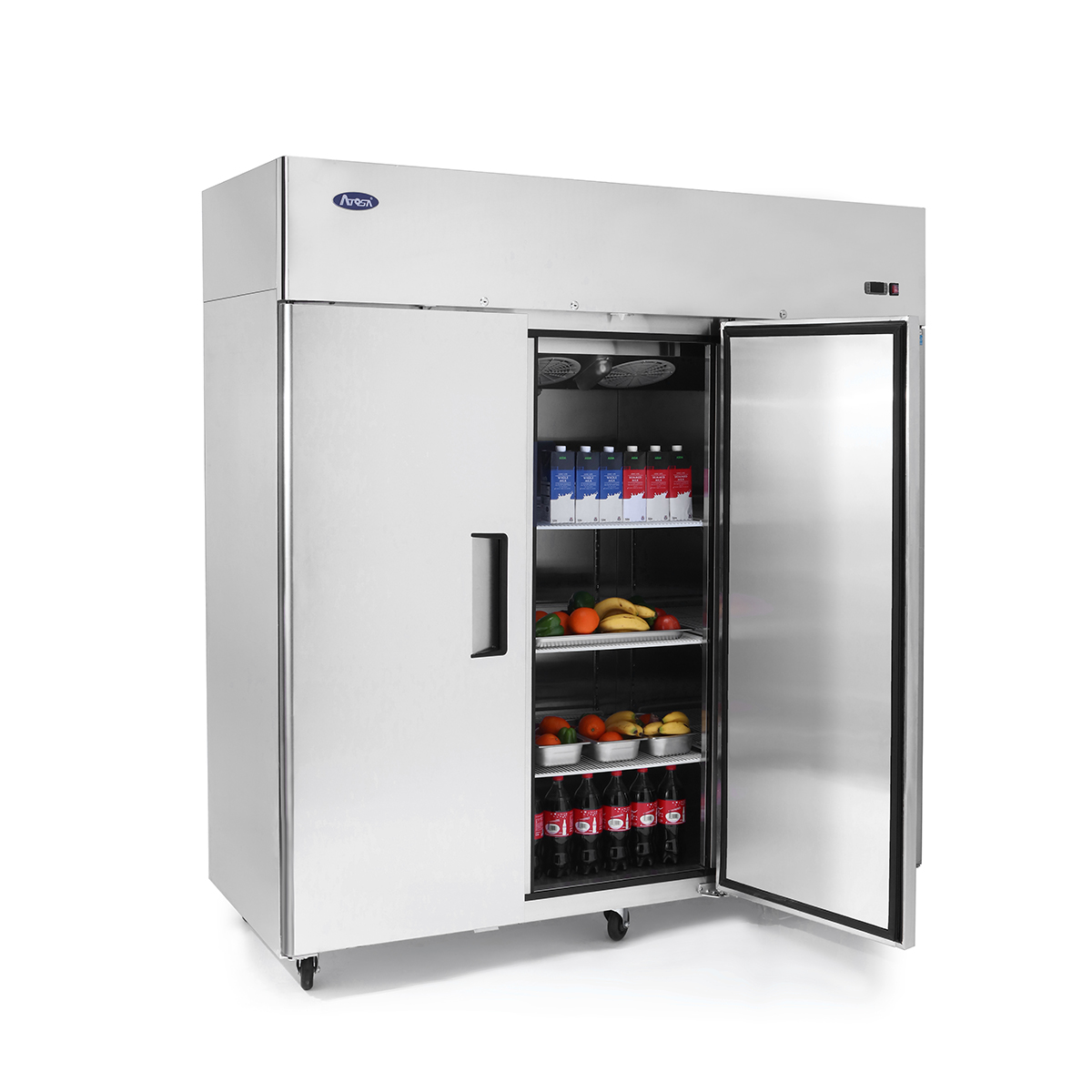 Atosa MBF8003GR Reach-In 3 Section Top Mount Freezer 77-3/4"W x 33-3/4"D x 82-7/8"H with 3 Locking Solid Doors image 1