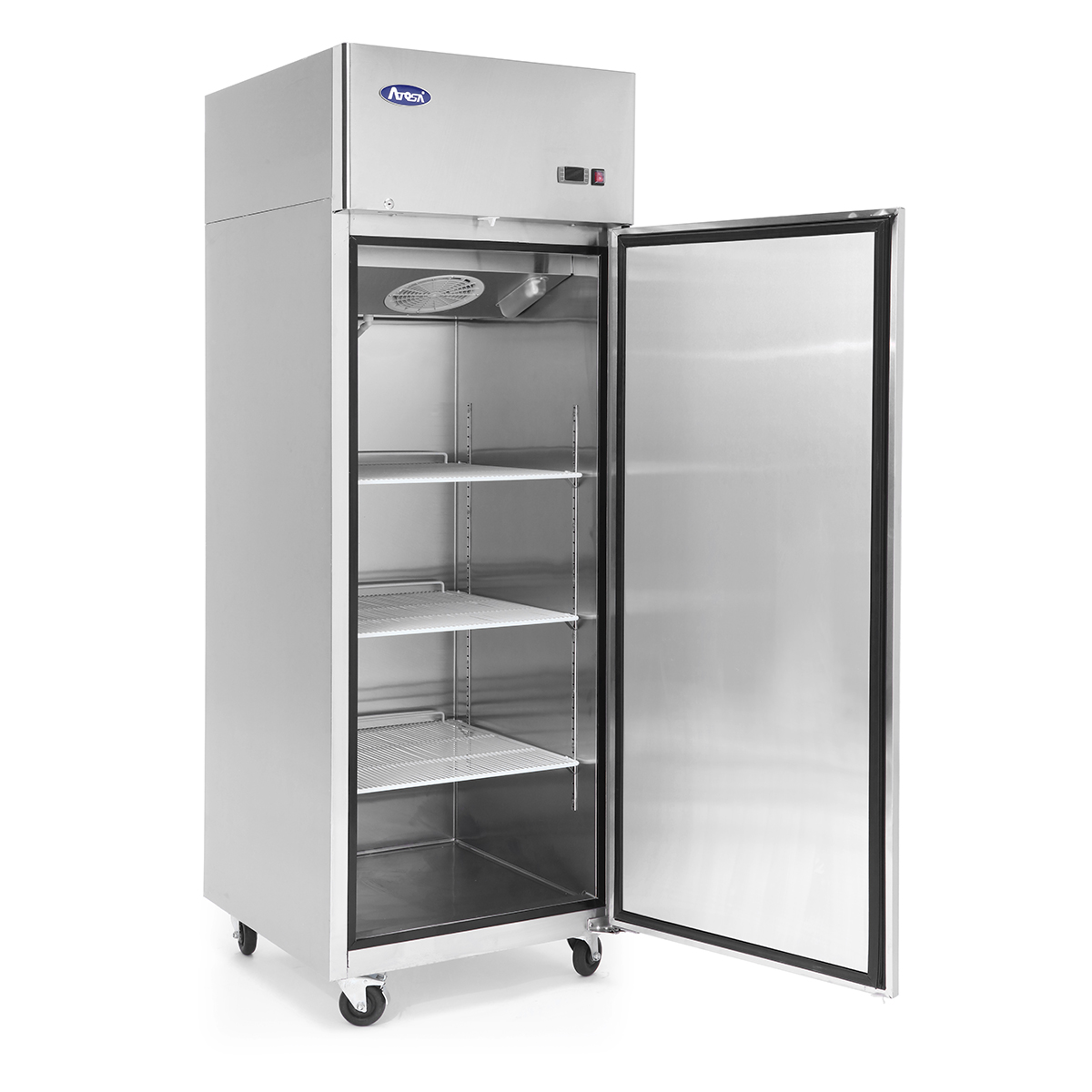 Atosa MBF8004GR Reach-In Top Mount Refrigerator 28-7/8"W x 33-1/4"D x 82-7/8"H with Locking Solid Door image 1