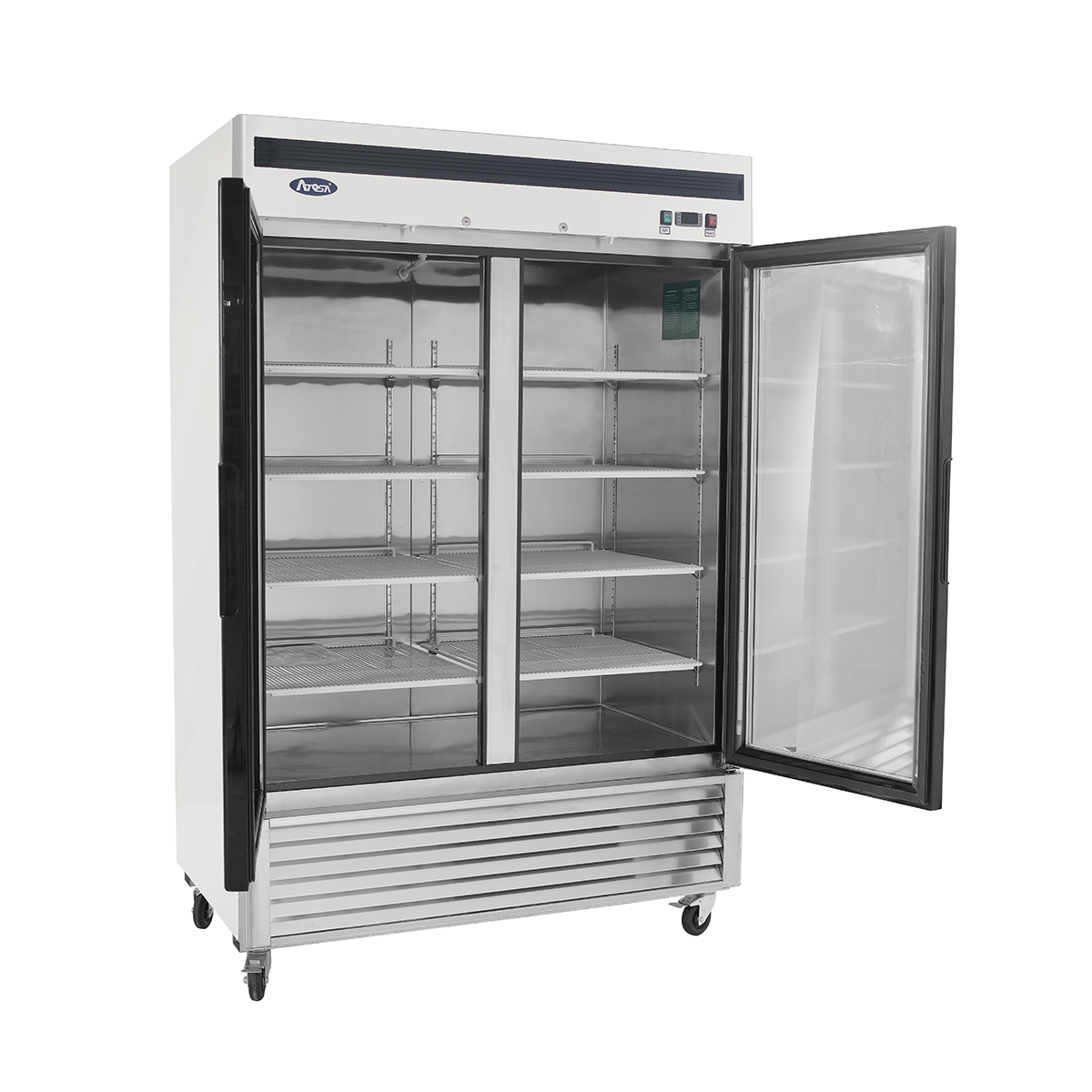 Atosa MCF8703GR 2-Section Bottom Mount Freezer Merchandiser 54.41"W x 31.5"D x 84.06"H w/2 Self-Closing Glass Doors w/Locks image 1