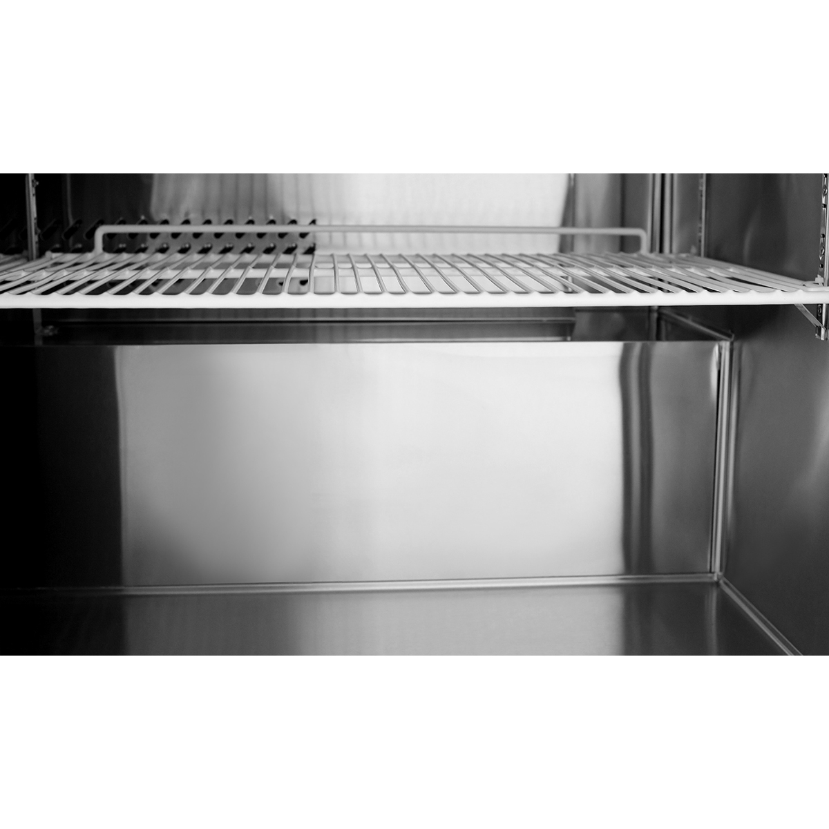 Atosa MGF8402GR 2 Section Rear Mount Undercounter Refrigerator 48-1/4"W x 30"D x 34-1/8"H with 2 Solid Doors image 2