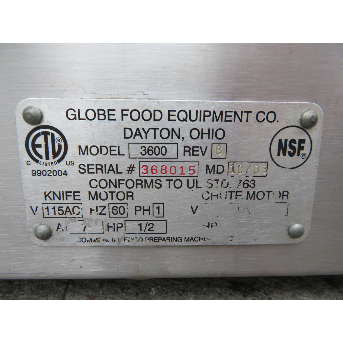 Globe 3600 Meat Slicer, Used Excellent Condition image 4