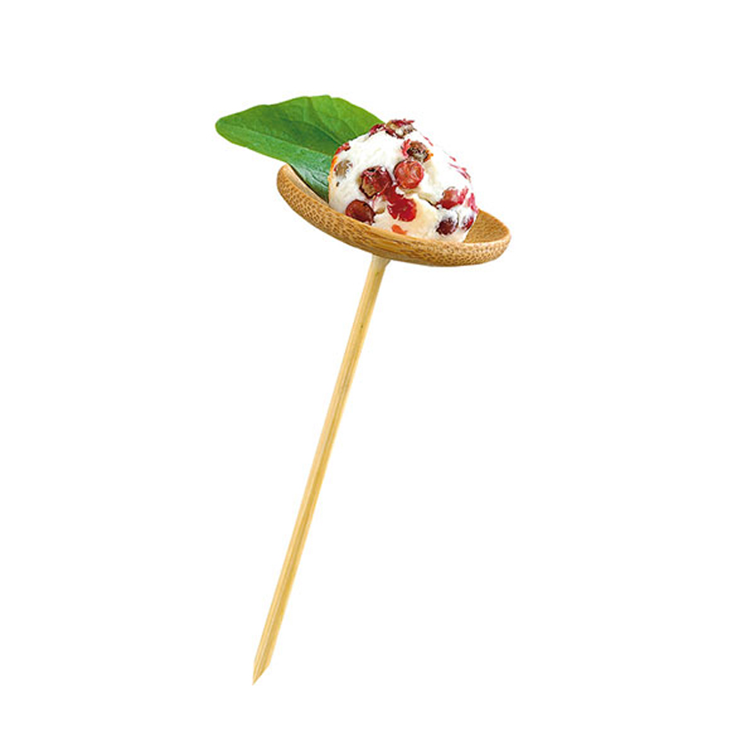 Packnwood Thani Bamboo Mini Dish with Skewer, 2.3" Dia. x 3.8", Case of 144 image 2