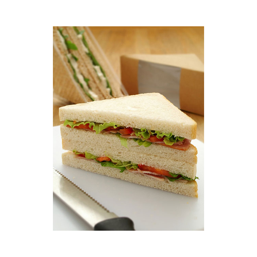 Packnwood Kraft Triple Sandwich Box with Window, 4.8" x 2.8" x 4.8", Case of 500 image 2