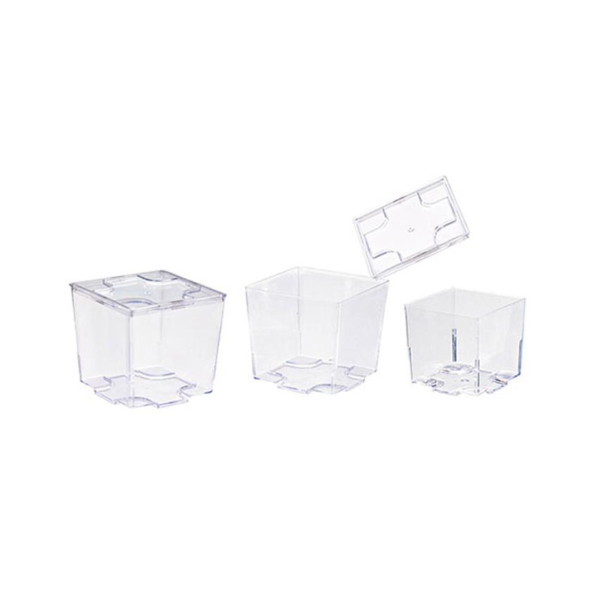 Packnwood Clear Cubic Mini Dish, 2 oz, 1.96" x 1.77", Case of 576 image 1