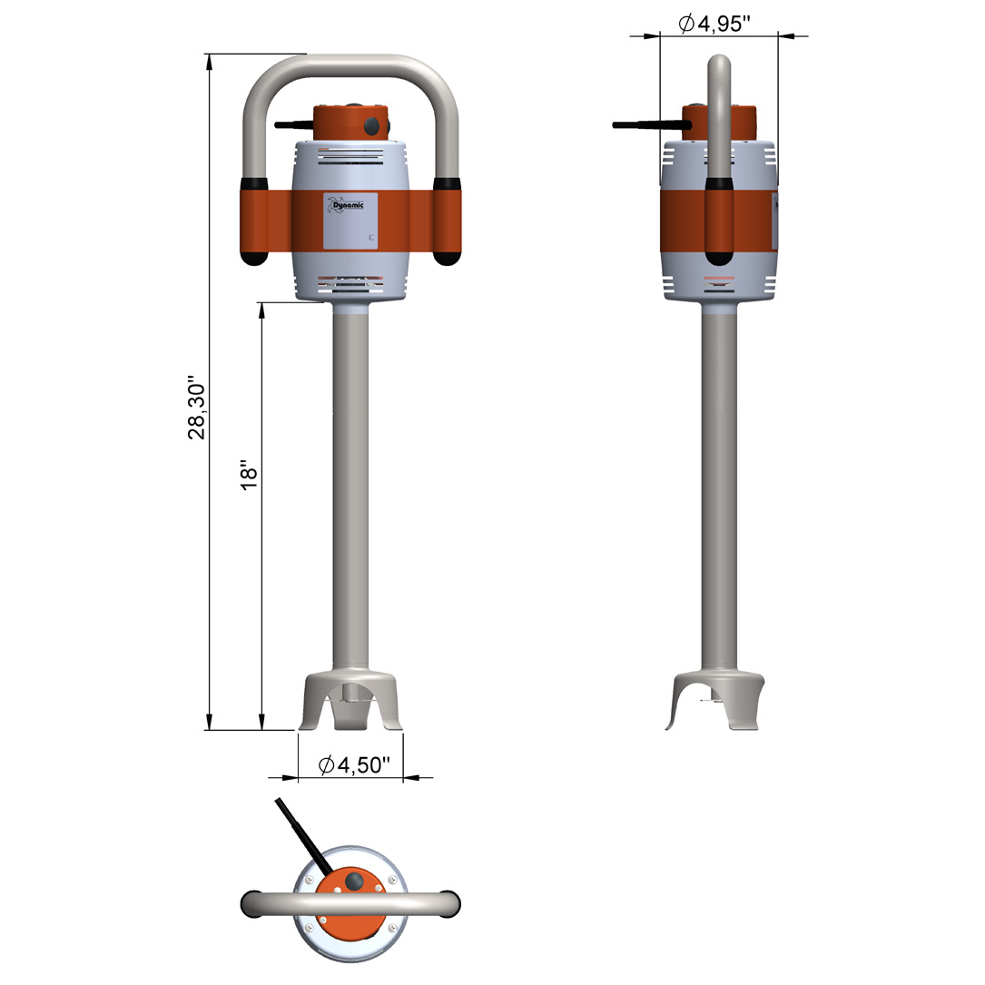 Dynamic MX044.1ES / SMX550ES Immersion Blender - 18" Tube image 1