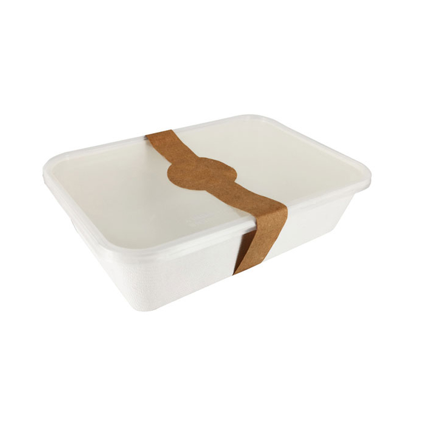 Packnwood Eco Rec Rectangular Sugarcane Salad Bowls, 17 oz, 6.8" x 4.6" x 1.6" H, Case of 500 image 1