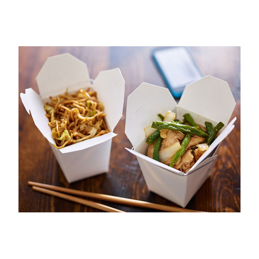 Packnwood Mini Noodle Box with Paper Handle, 8 oz, 2.6" x 2.8" x 2.8" H, Case of 500 image 2