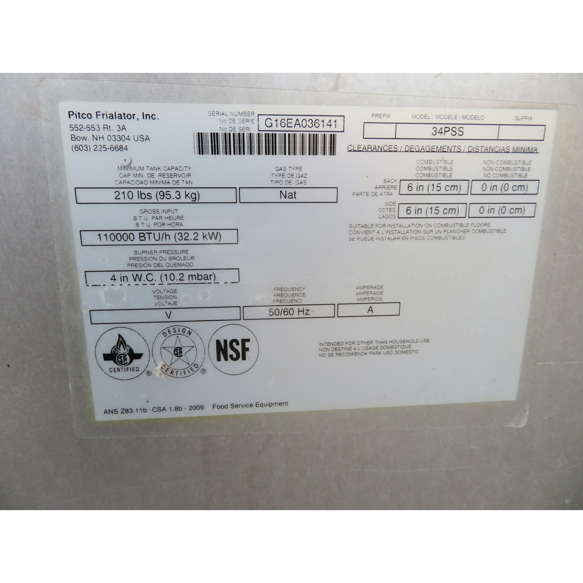 Pitco 34PSS Gas Donut Fryer with 210 Lb Oil Capacity, Used Great Condition image 6