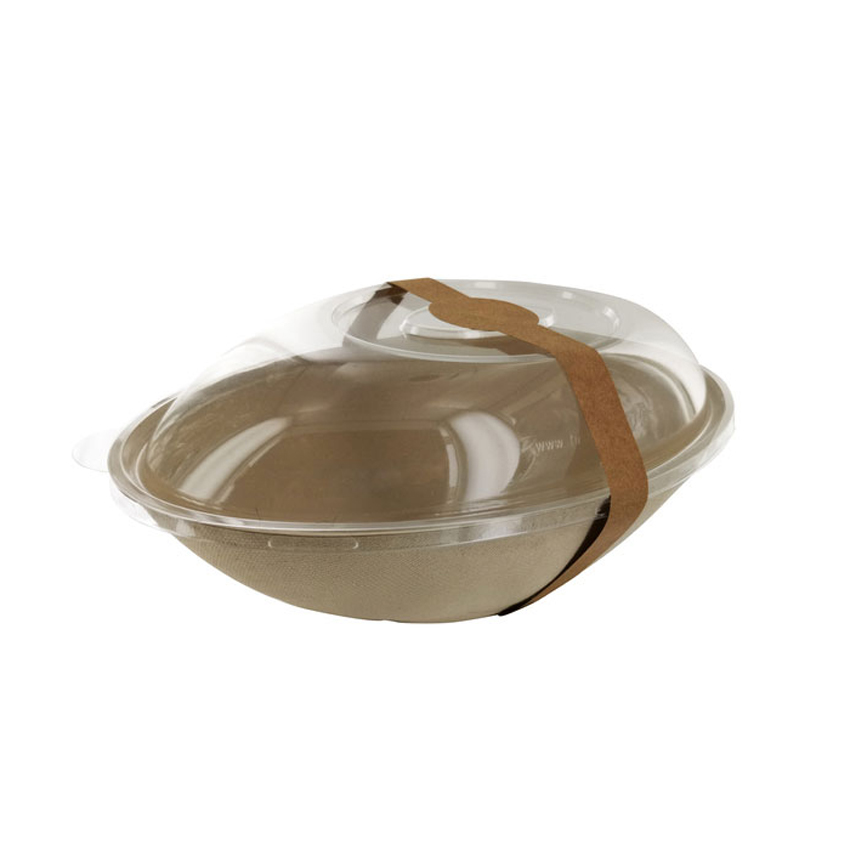 Packnwood Brown Bio 'n' Chic Oval Sugarcane Bowl, 44 oz, 10.6" x 6.2", Case of 100 image 2