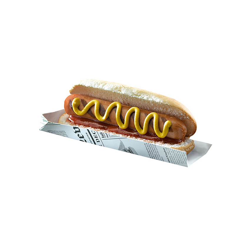 Packnwood Hot Dog Holder with Newspaper Print, 7" x 1.5" x 0.7" H, Case of 1000 image 2