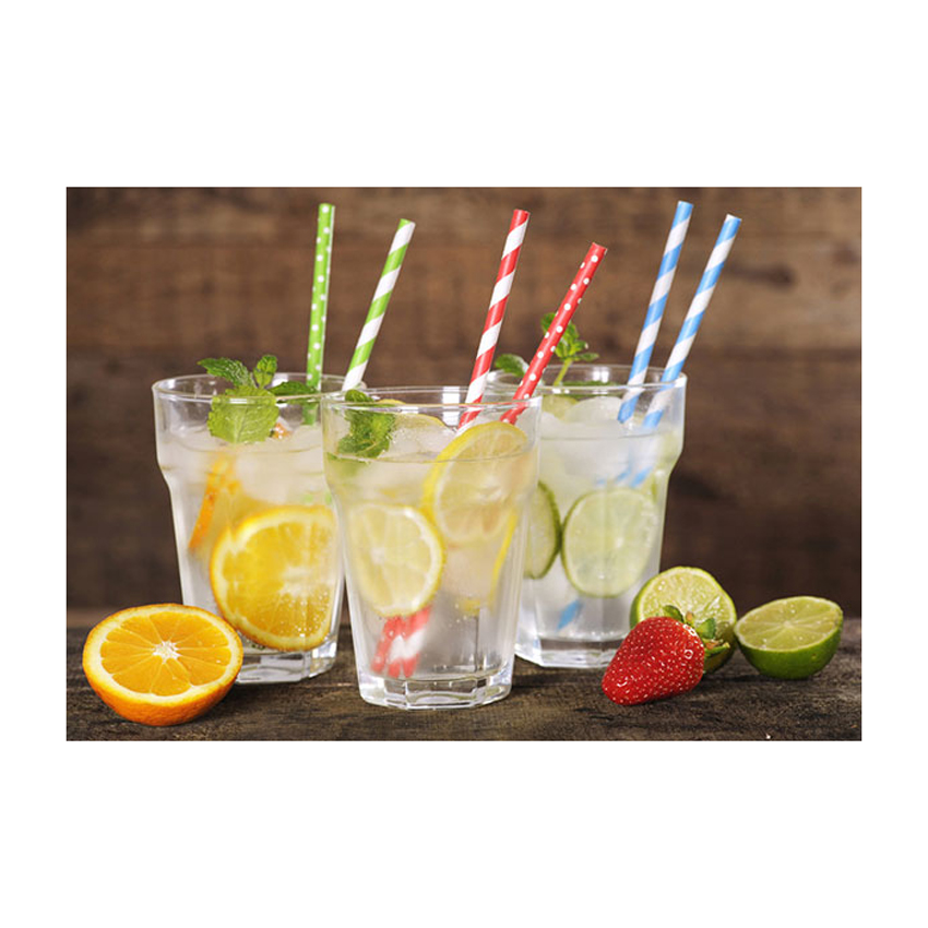 Packnwood Durable Bamboo Designed Cocktail Paper Straws, 0.2" Dia. x 5.7" H, Case of 3000 image 1