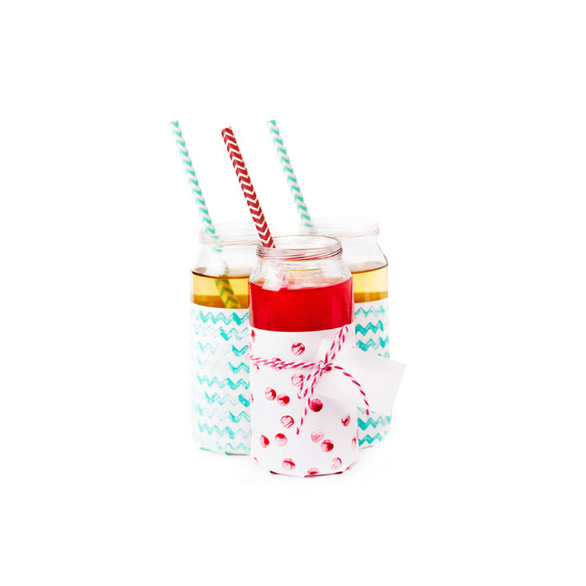 Packnwood Durable Unwrapped Red & White Chevron Design Paper Straws, 2" Dia. x 7.75", Case of 3000 image 2