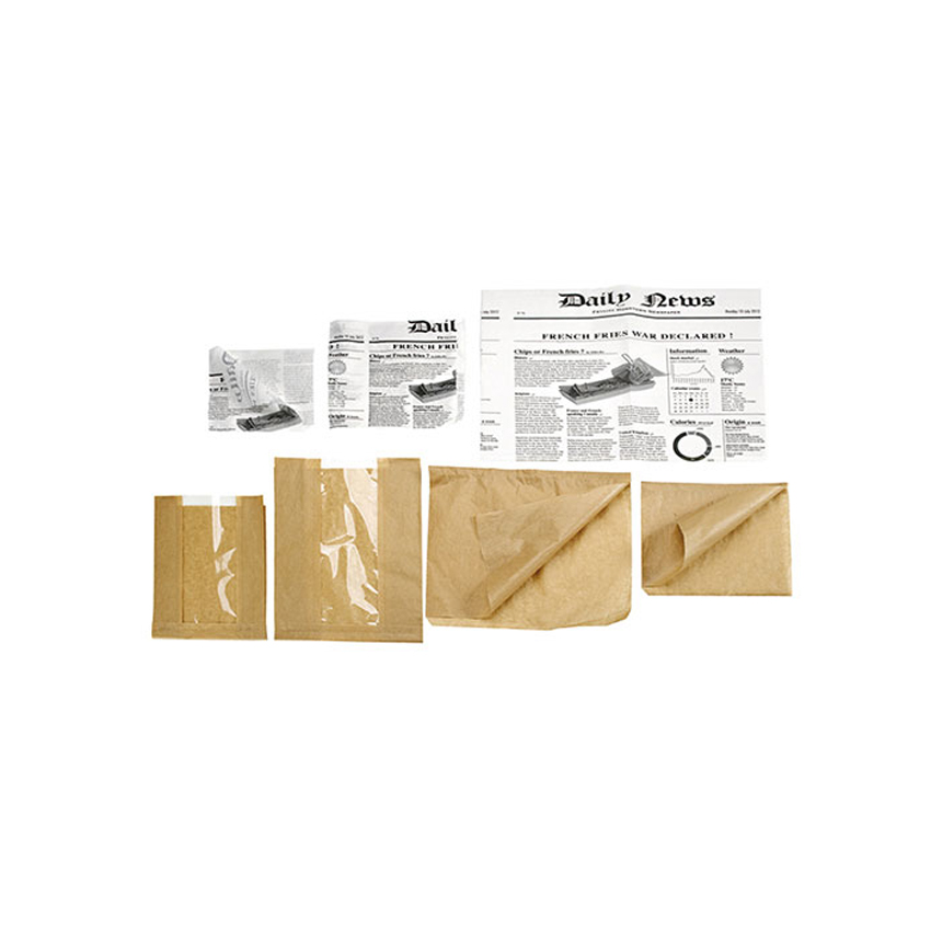 Packnwood White Greaseproof Newspaper Print Paper, 10.6" x 13.8", Case of 1000 image 2