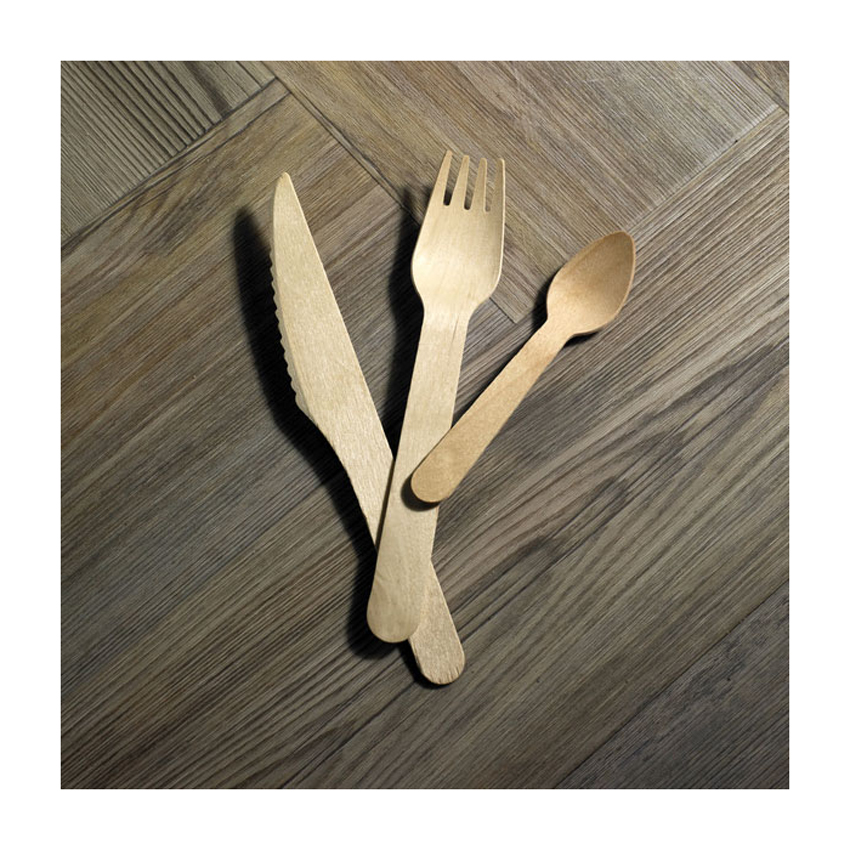 Packnwood Wooden Cutlery 4 in 1 Kit with Napkin, 6.2", Case of 250 image 1