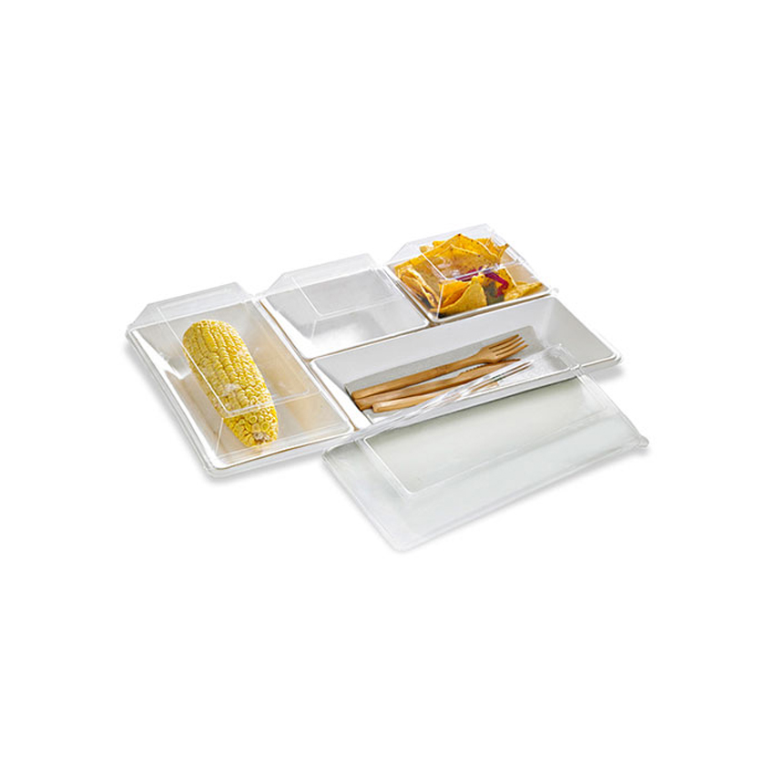 Packnwood Clear Recyclable Lid for 210ECOD140, 5.19" x 3.46" x 1.29" H, Case of 100 image 2