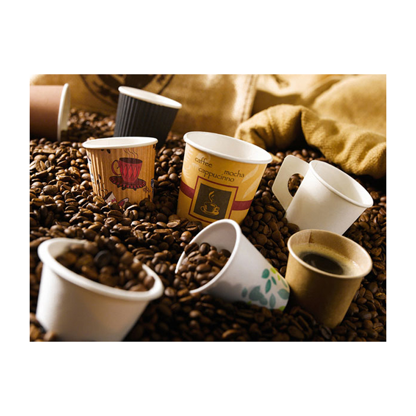 Packnwood Double Wall Kraft Compostable Paper Cups, 8 oz., 3.15" Dia. x 3.5" H, Case of 500 image 1
