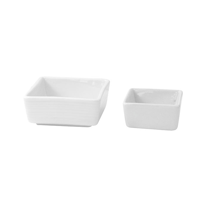 Packnwood Mini White Cubic Bowl, 2 oz, 2" x 2" x 1" H, Case of 24 image 2