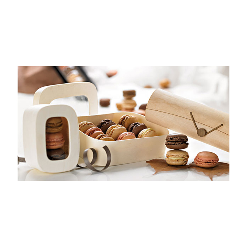 Packnwood Rectangular Macaron Insert for 3 Macarons with Clip Closure, 3.6" x 2.6" x 0.7" - Case of 300 Inserts image 2