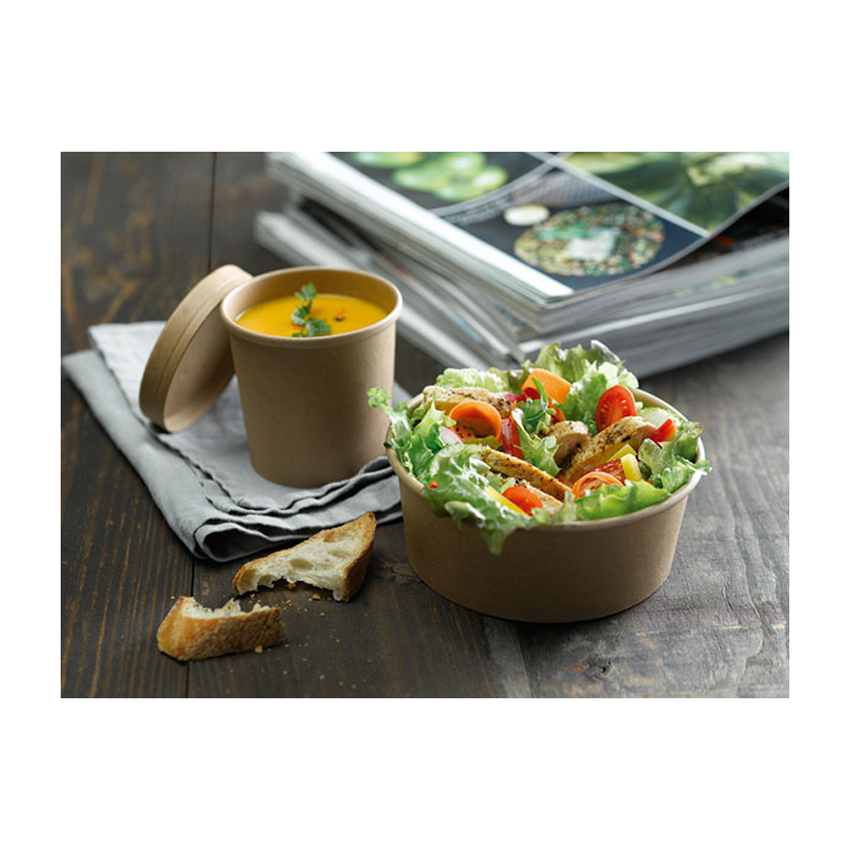 Packnwood Brown Kraft Soup Cup (Lid not Included), 3.8" Dia. x  4" H, 16 oz, Case of 500 image 4