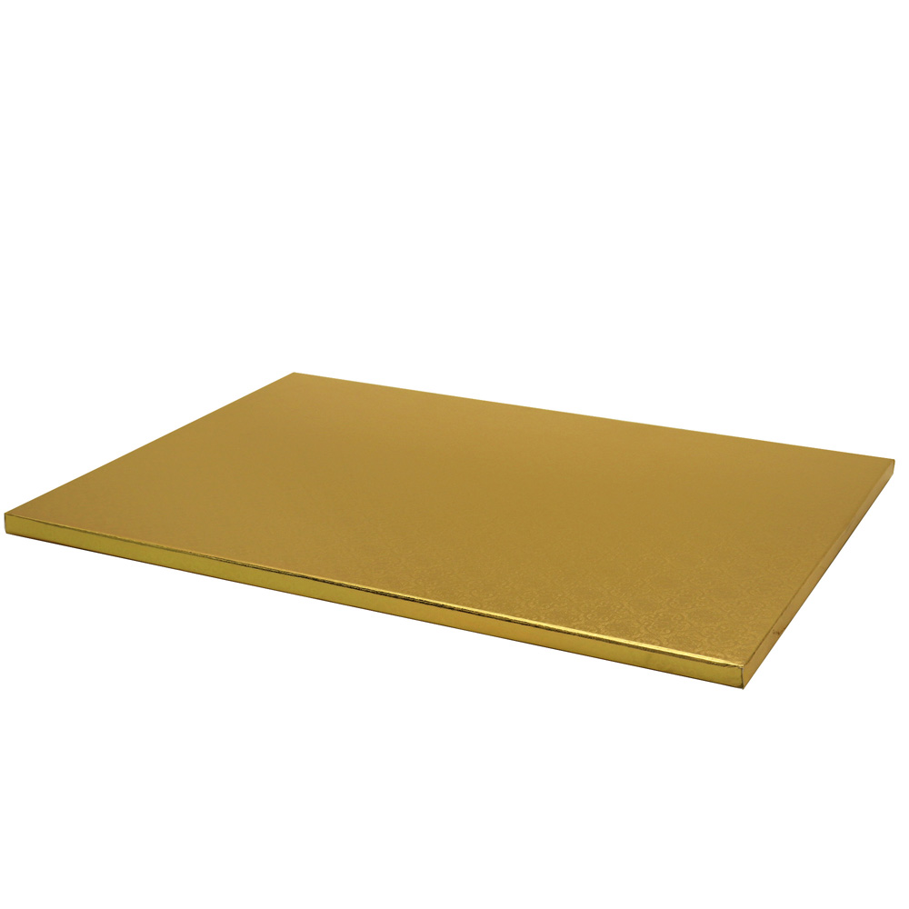 O'Creme Half Size Rectangular Gold Foil Cake Board, 1/2" Thick, Pack of 5 image 2