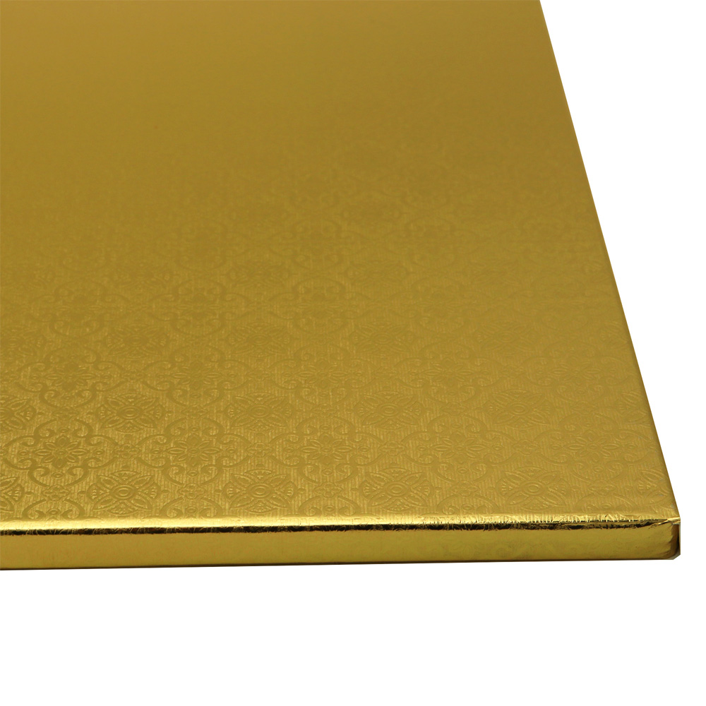 O'Creme Full Size Rectangular Gold Foil Cake Board, 1/2" Thick, Pack of 5 image 3